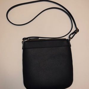Used Dark Blue Leather Shoulder Bag